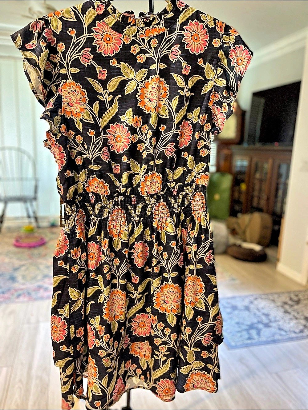 THML Floral Mini Dress in Navy Floral Size Large